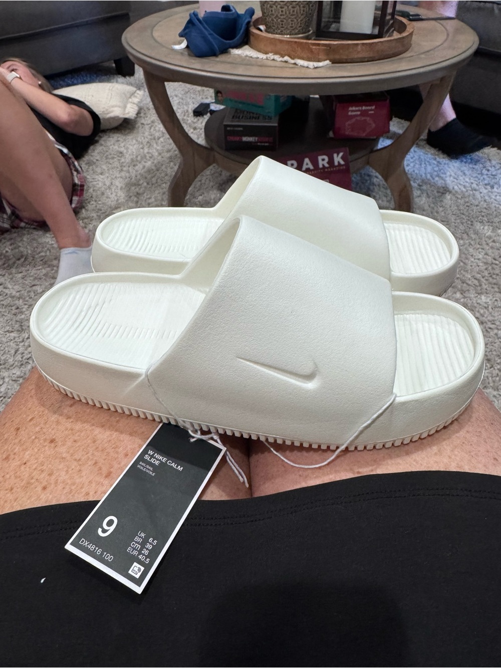 NWT Nike Women Calm Slide Sandals with Platform Sole White